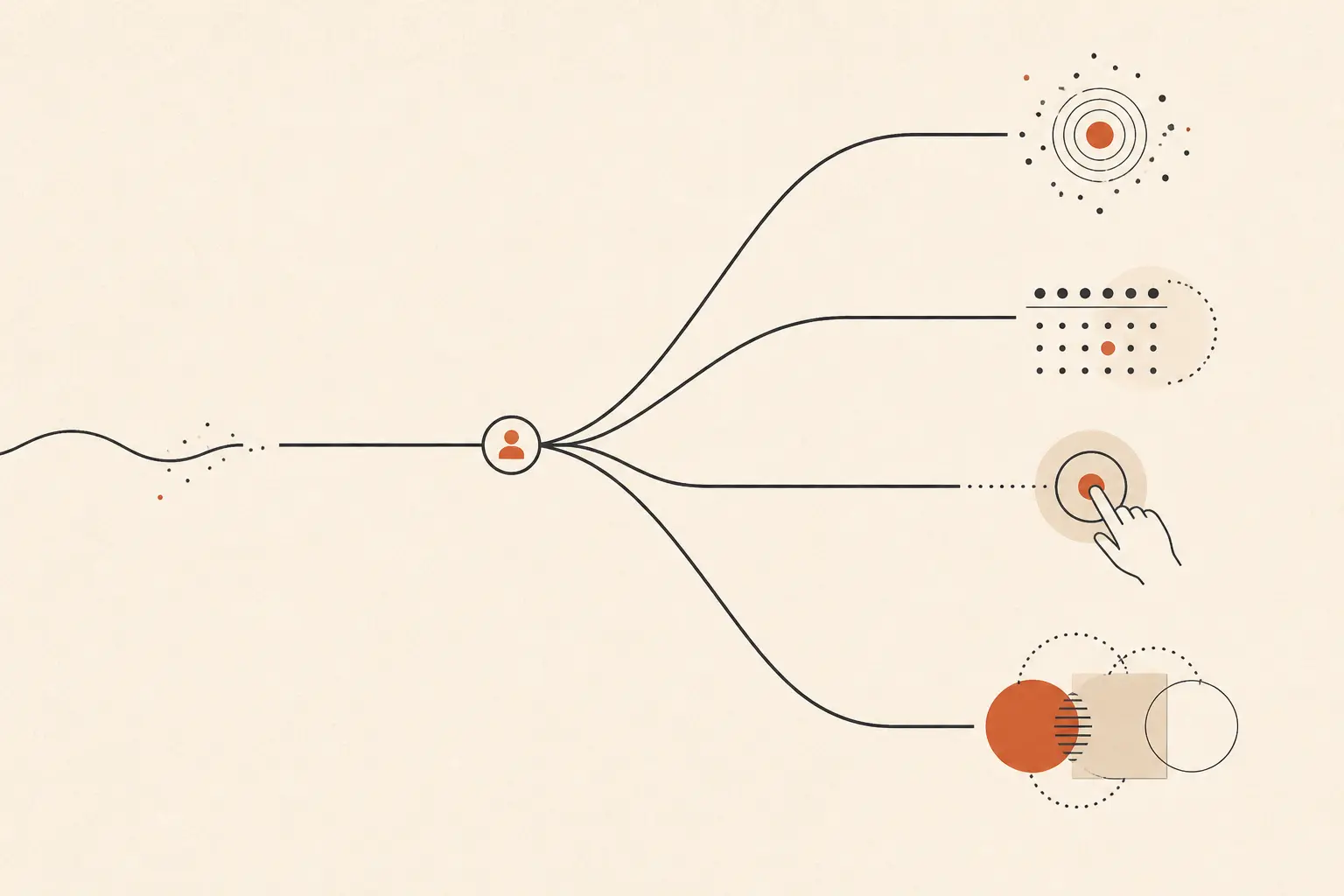 Illustration of an AI workflow trigger decision between an event, schedule, manual start, and hybrid path