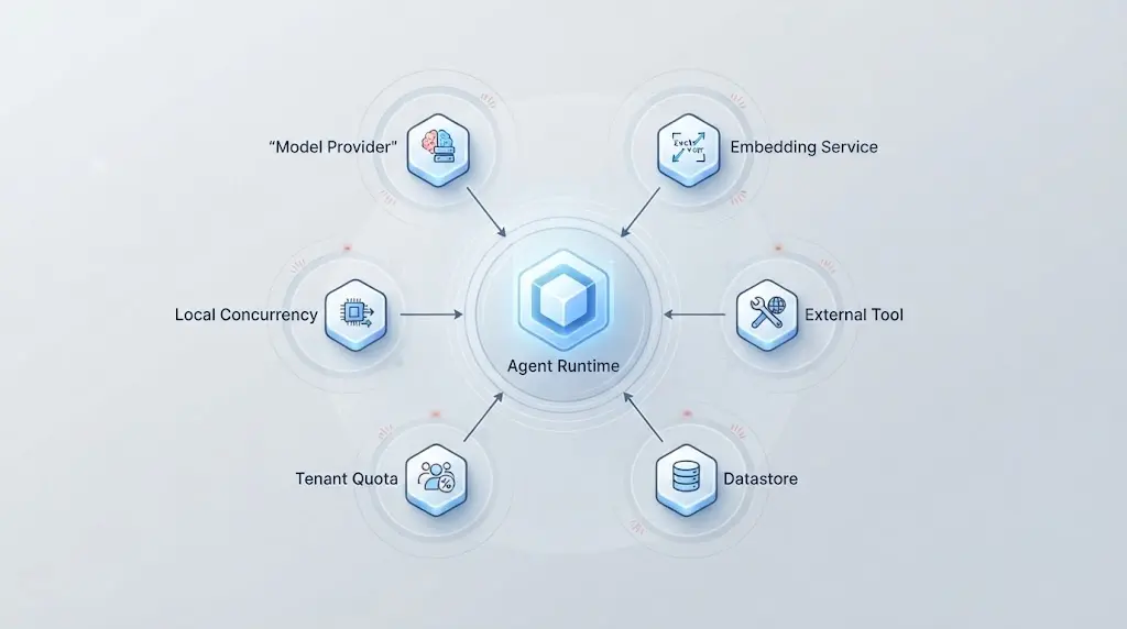 Illustration of the rate-limit surfaces surrounding an AI agent