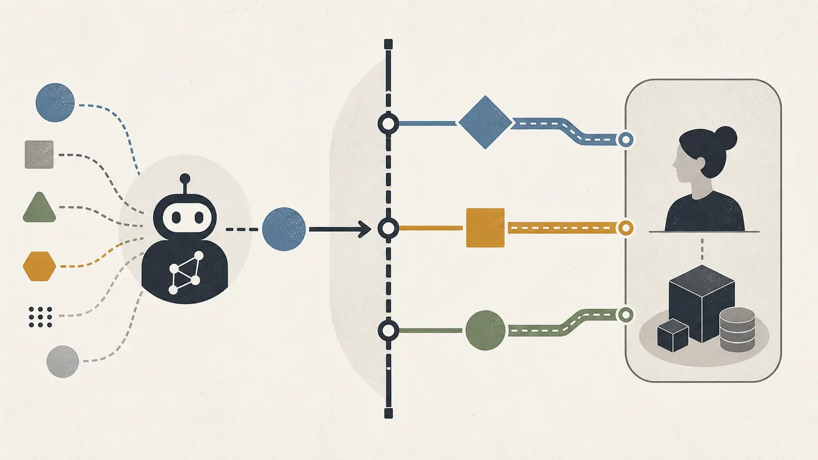 AI agent proposals separated into advice, preparation, and controlled execution paths