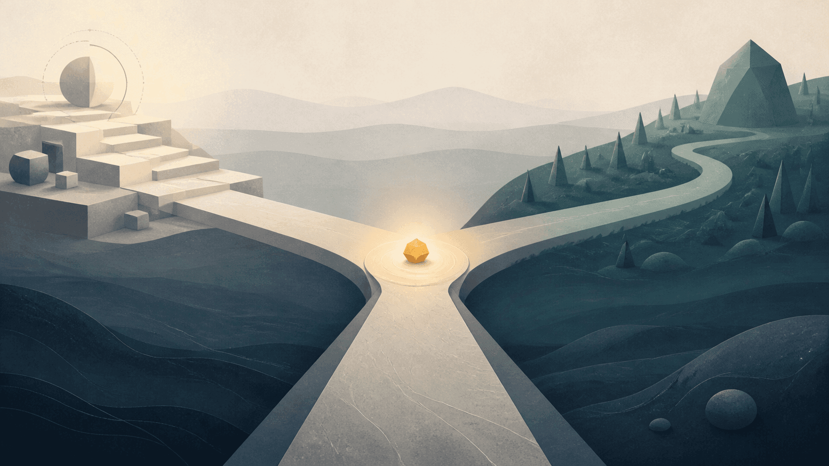 A decision map routes an AI initiative toward a consultant, agency, internal team, or time-boxed hybrid handoff
