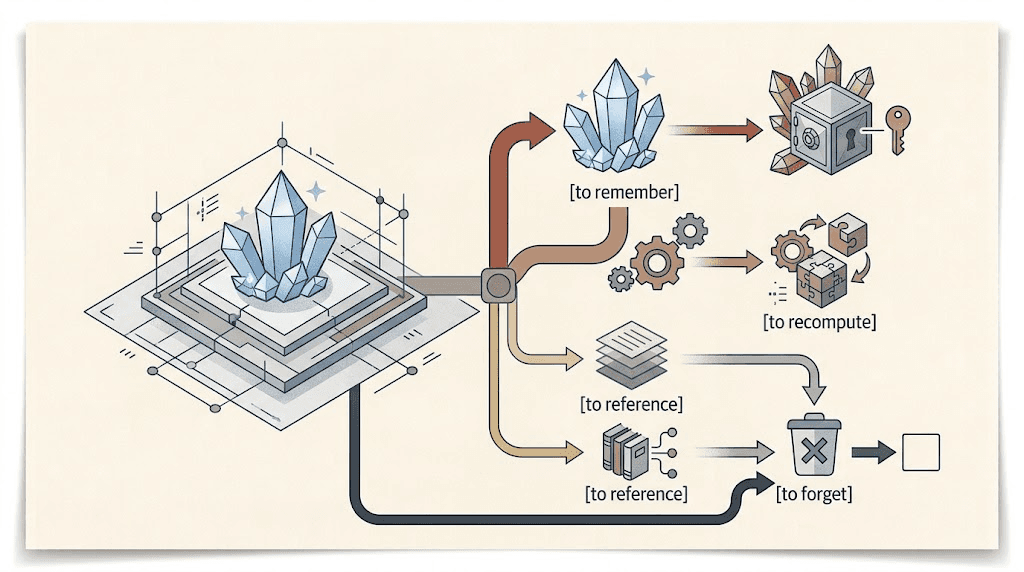 A clean editorial diagram showing the fields and validation paths in a scoped AI-agent memory schema