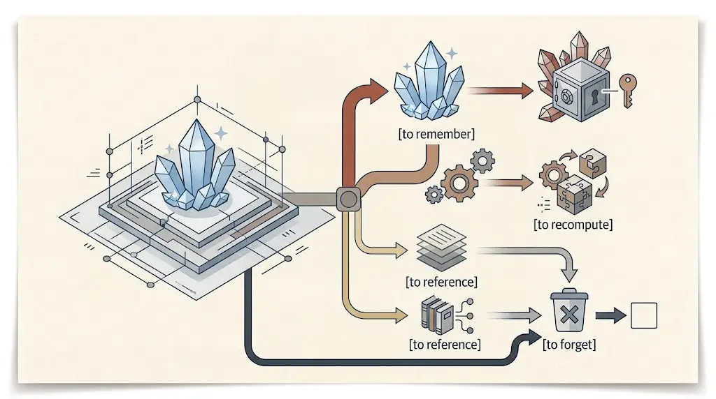 A clean editorial diagram showing the fields and validation paths in a scoped AI-agent memory schema