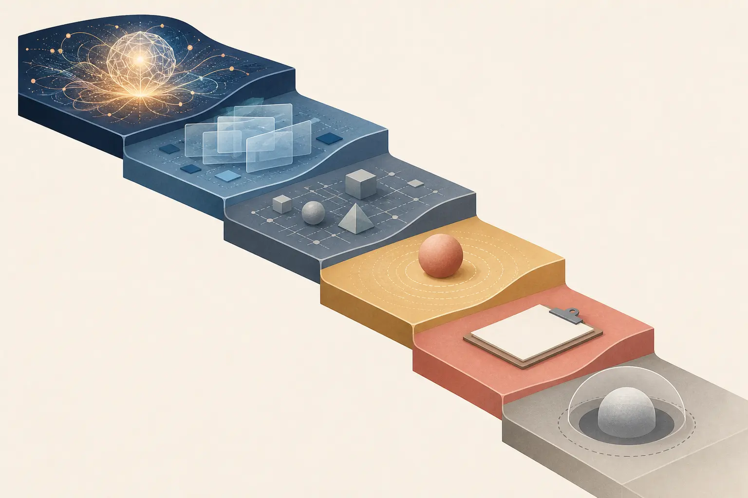Illustration of decisions that route an AI feature failure to retry, degrade, handoff, or stop