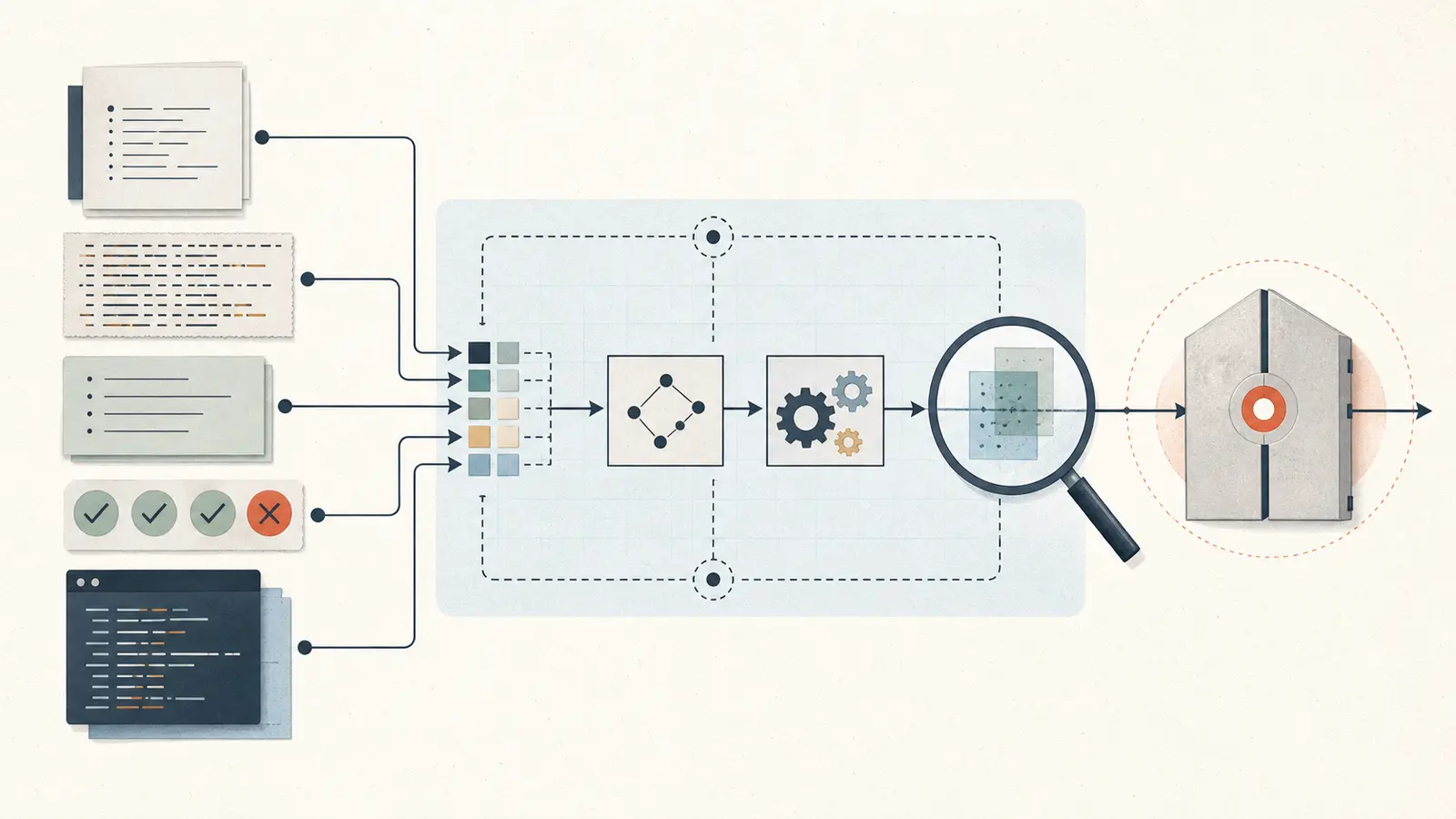 Illustration of a reproducible benchmark result recomputed from raw logs, tests, and analysis code