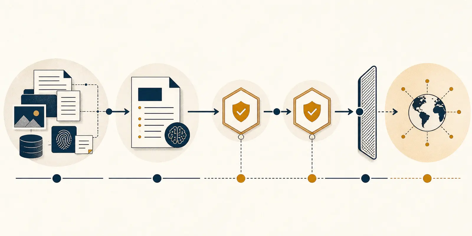 Illustration of an AI-assisted approval workflow paused before its first external effect