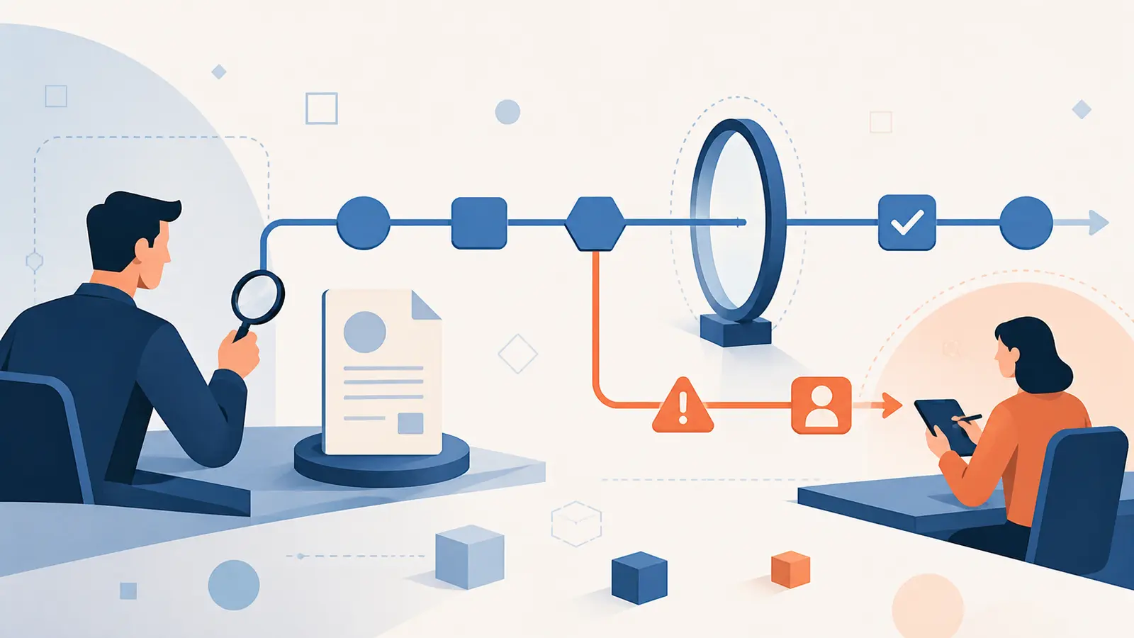 Illustration of a consulting kickoff turning a real workflow into an owned capability handoff