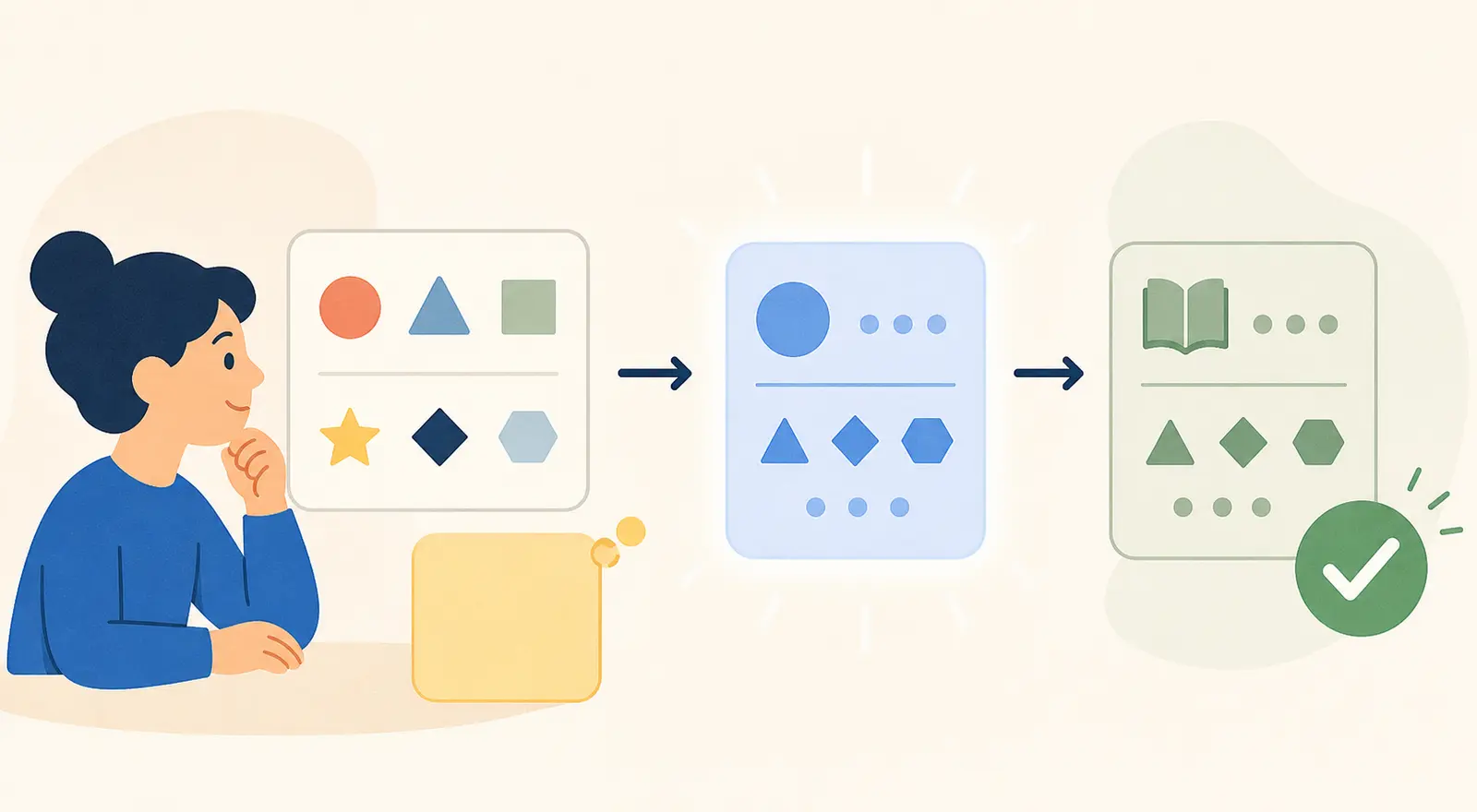 Illustration of a changed-task rehearsal with prediction and verification checks