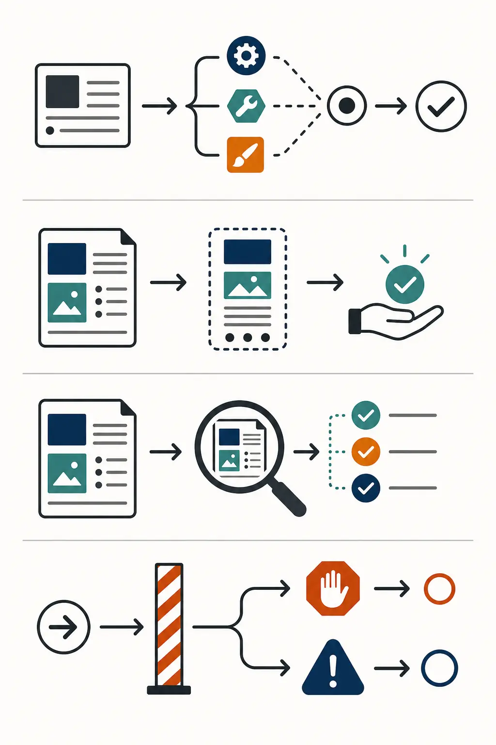 Illustration of a participant-independent scoring rubric for task selection, output, verification, and escalation