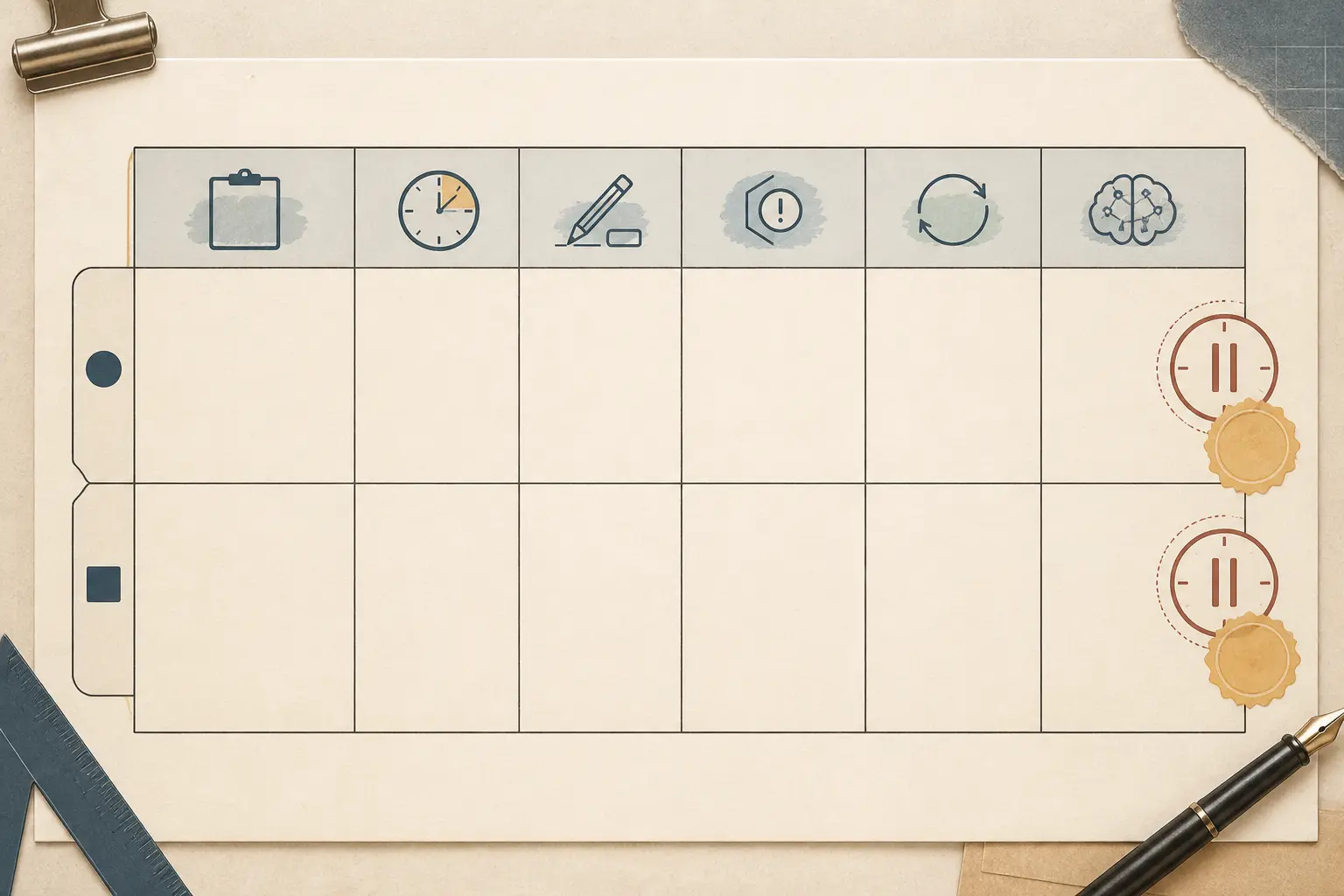 Illustration of an empty anonymized AP decision table marked as a future artifact