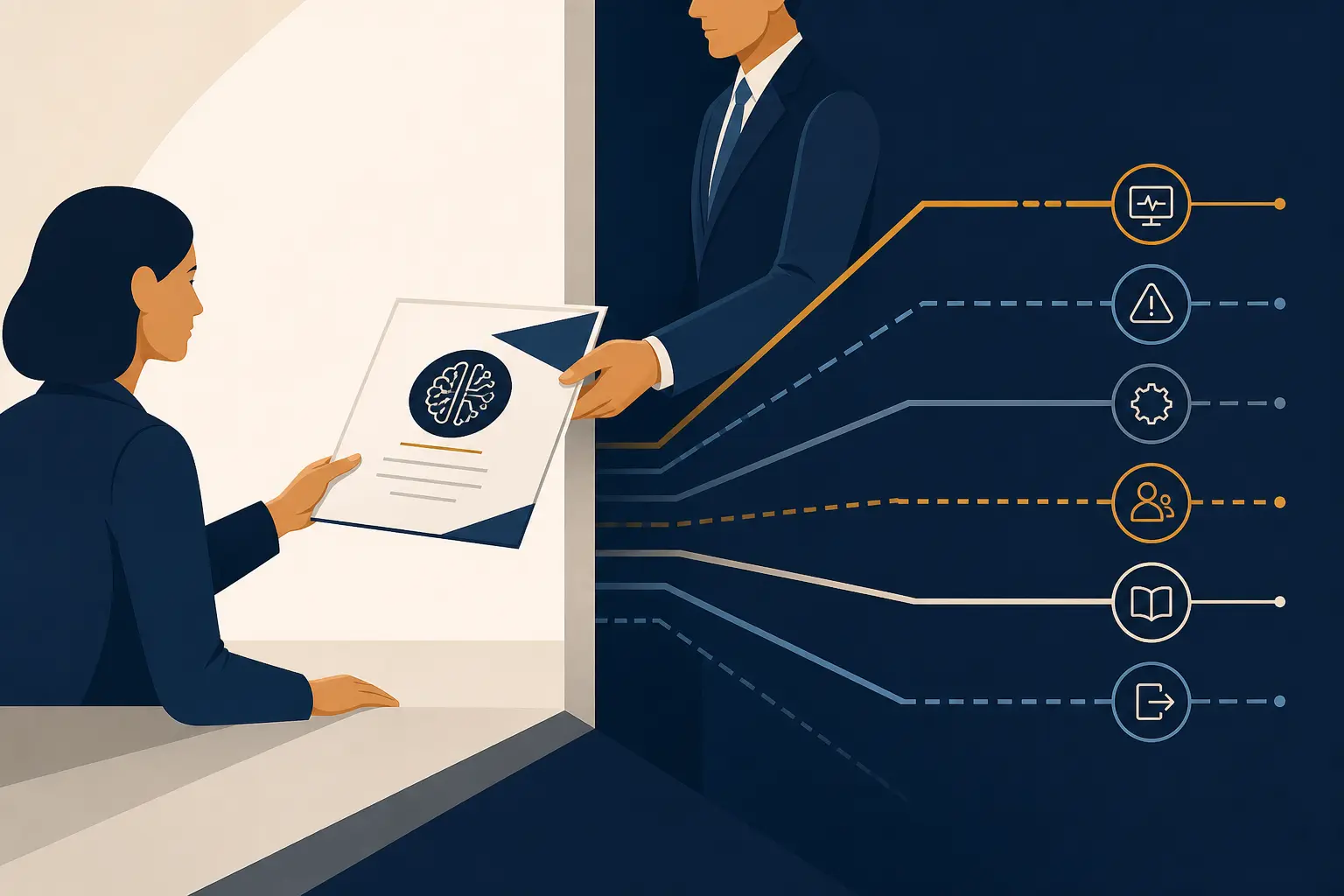 Illustration of a buyer red-teaming AI services ownership clauses before handover