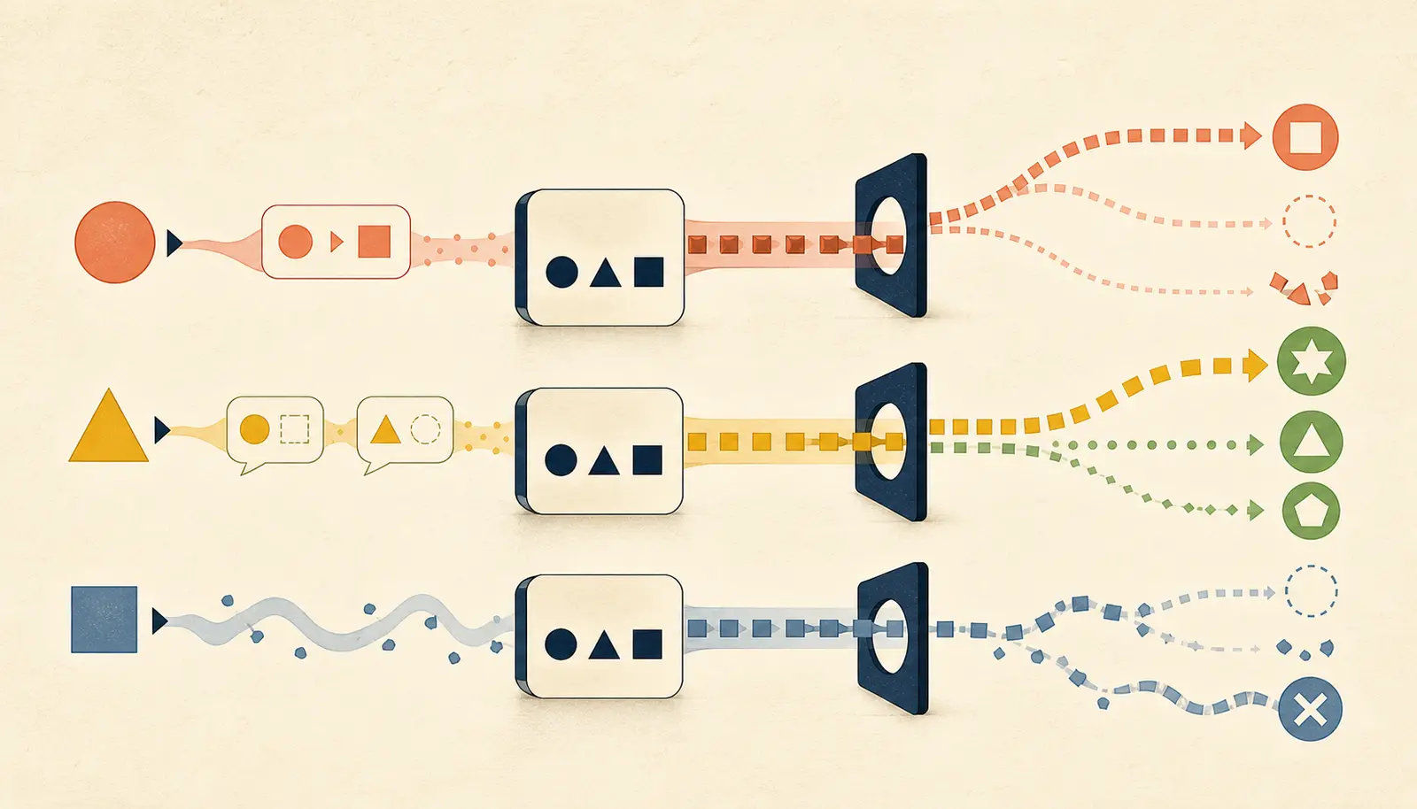 Illustration of three tutoring paths separating into assisted performance, immediate unaided testing, and delayed transfer