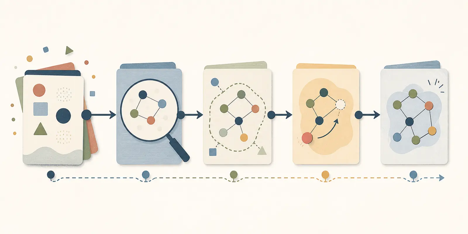 Illustration of an anonymized AI training transfer trace moving from changed task evidence to repair and verification