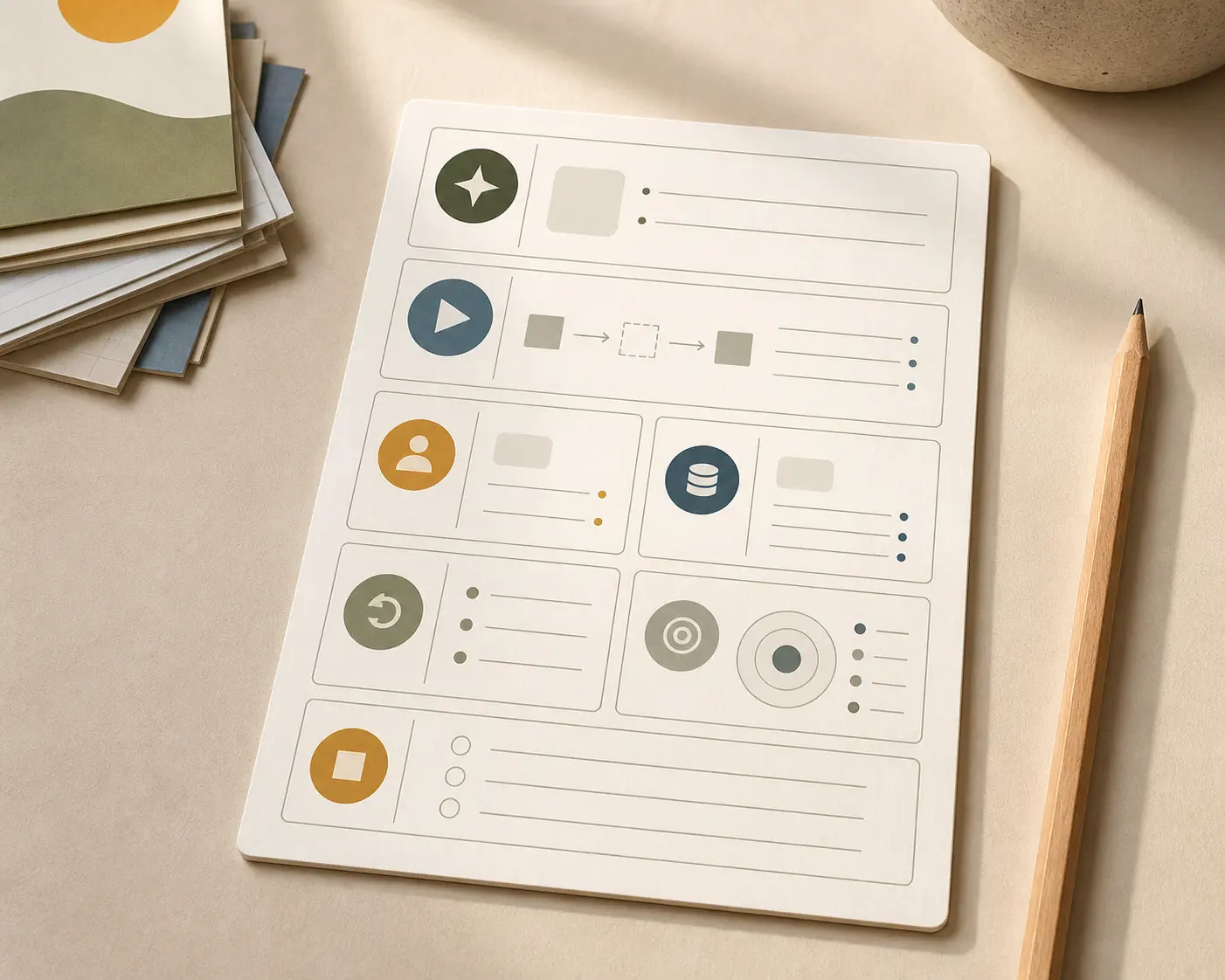 Illustration of a reusable AI opportunity candidate card with review and recovery fields