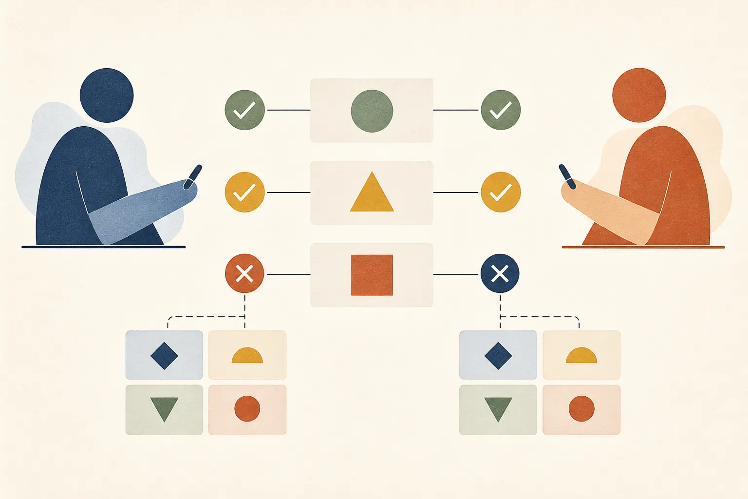 Illustration of an AI evaluation disagreement matrix