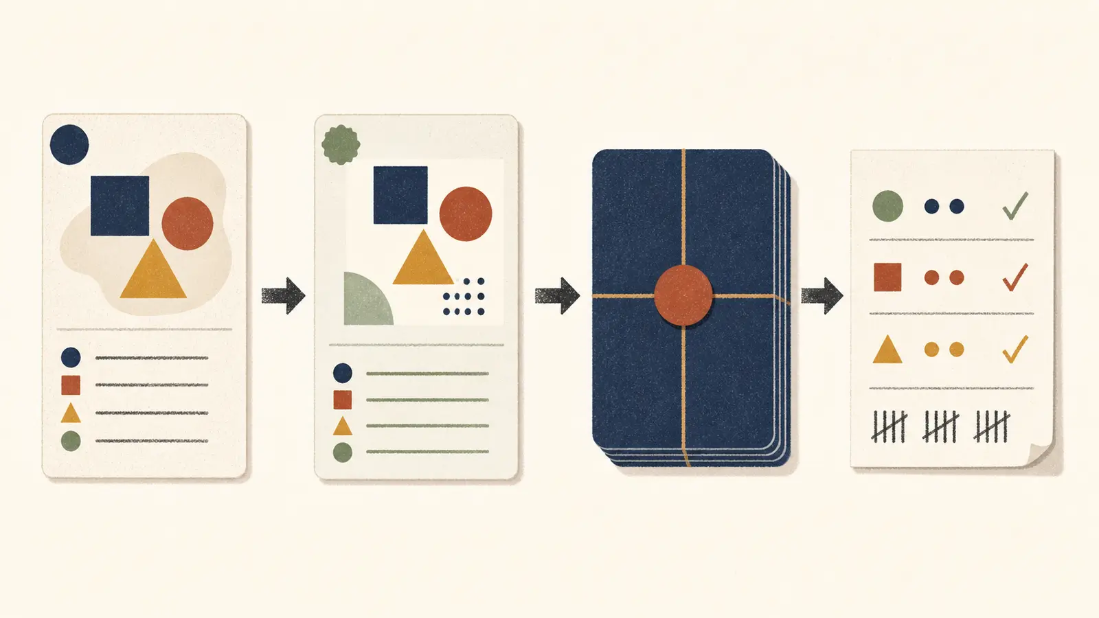 Illustration of a versioned AI evaluation rubric and holdout check