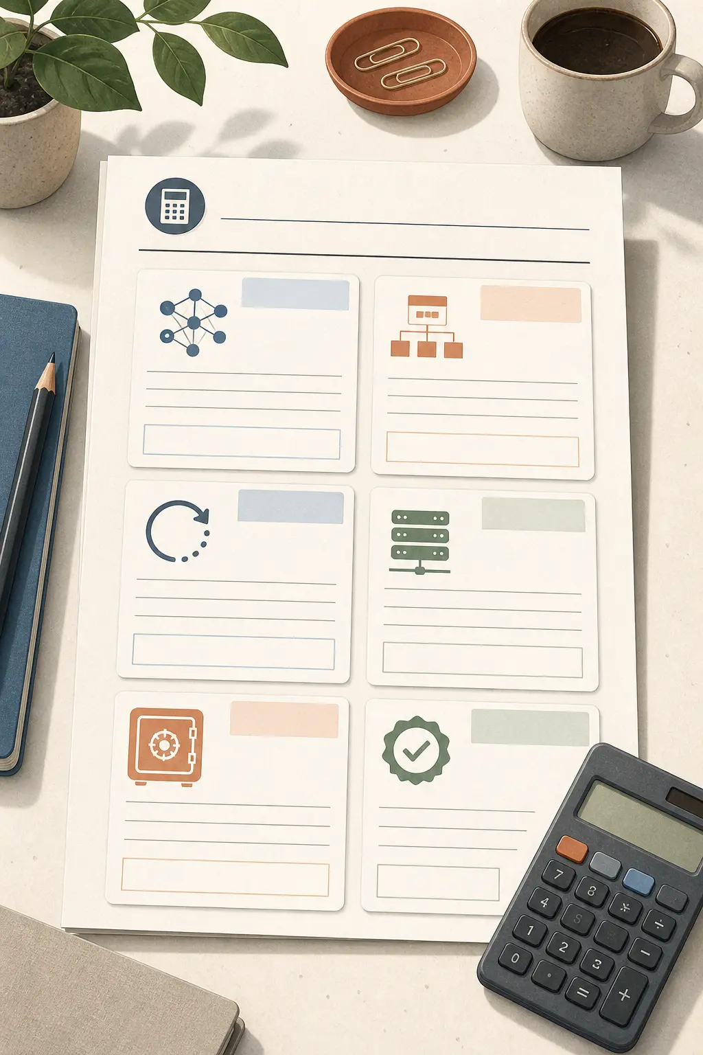 Illustration of an AI agent budget calculation worksheet