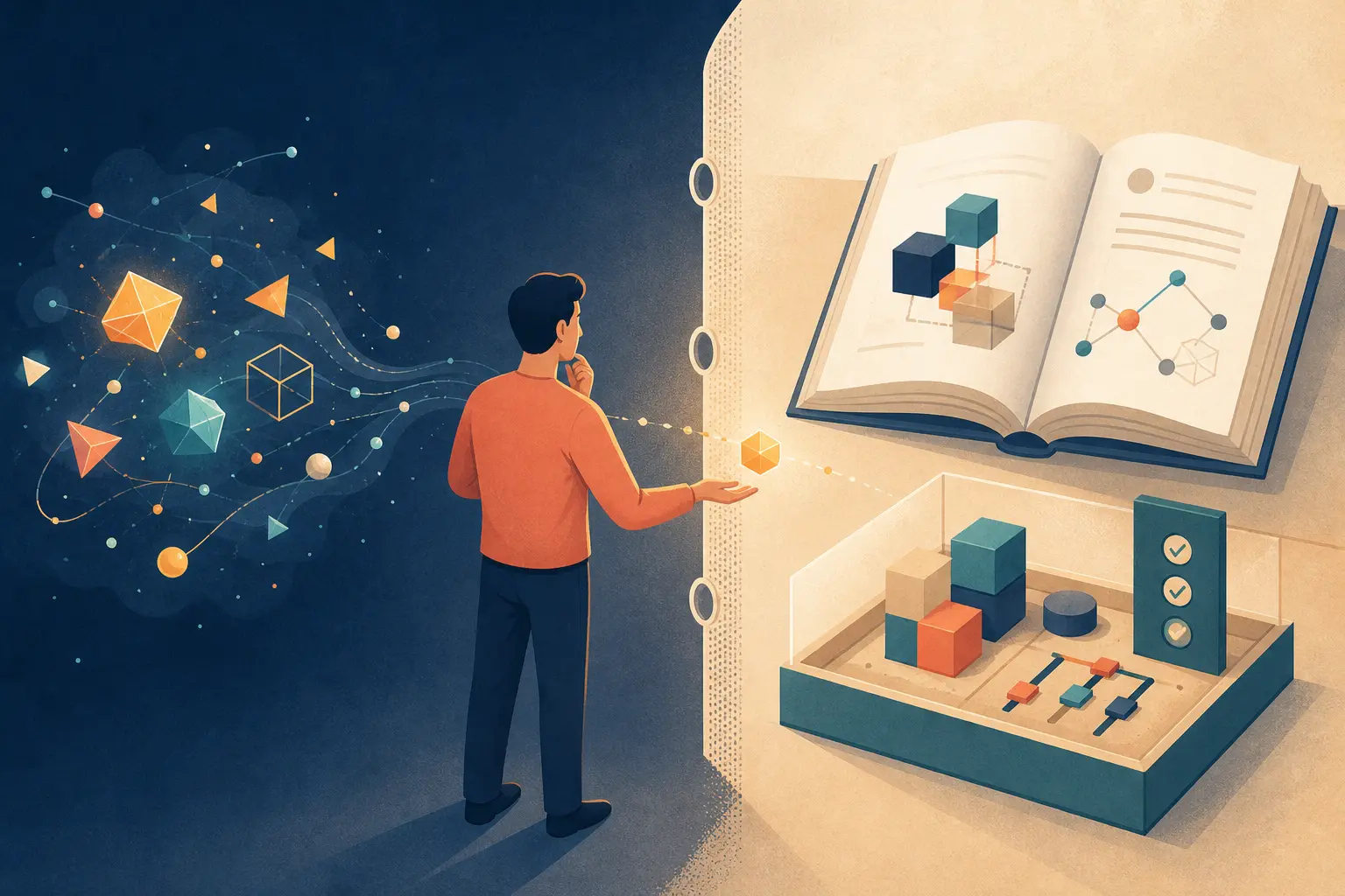 Illustration of verifying an AI technical answer against documentation and a test environment
