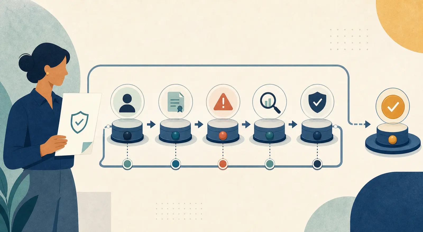 Illustration of a buyer turning an AI engagement handoff into an acceptance test for independent workflow ownership
