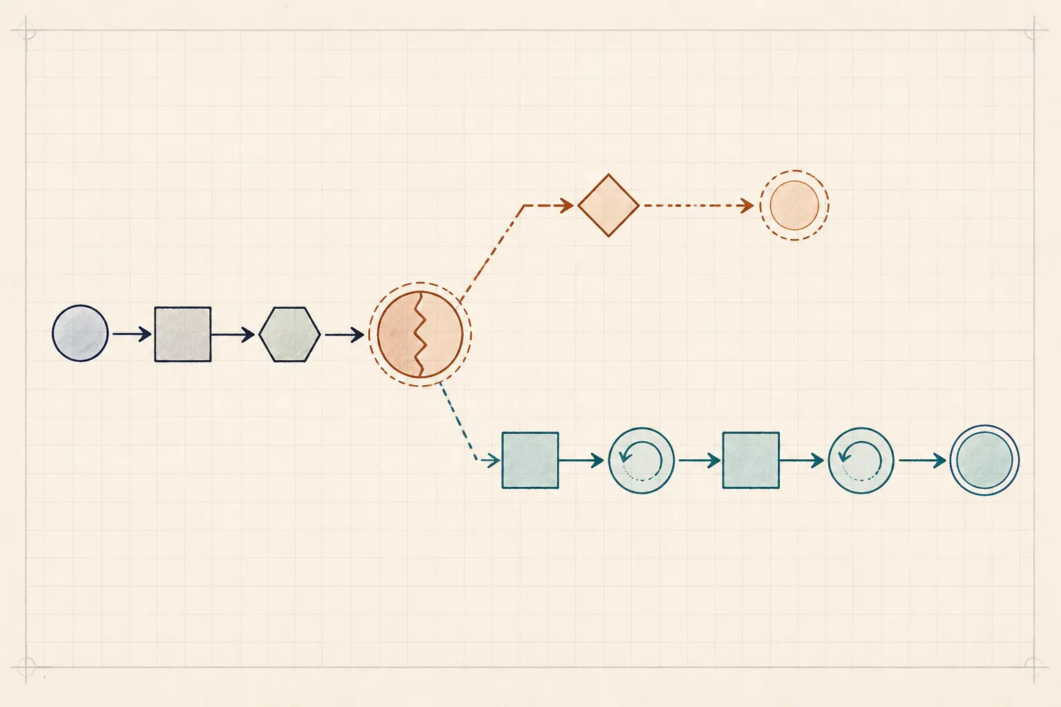 Illustration of two recovery paths after an injected downstream schema failure
