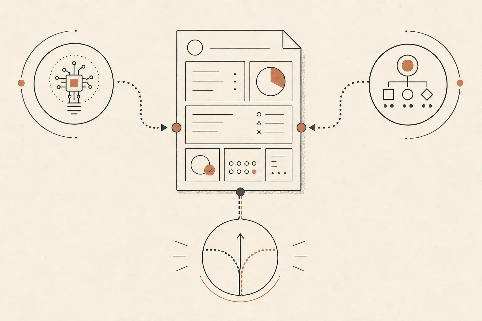 Illustration of a team choosing between AI opportunity discovery, task-linked training, and both