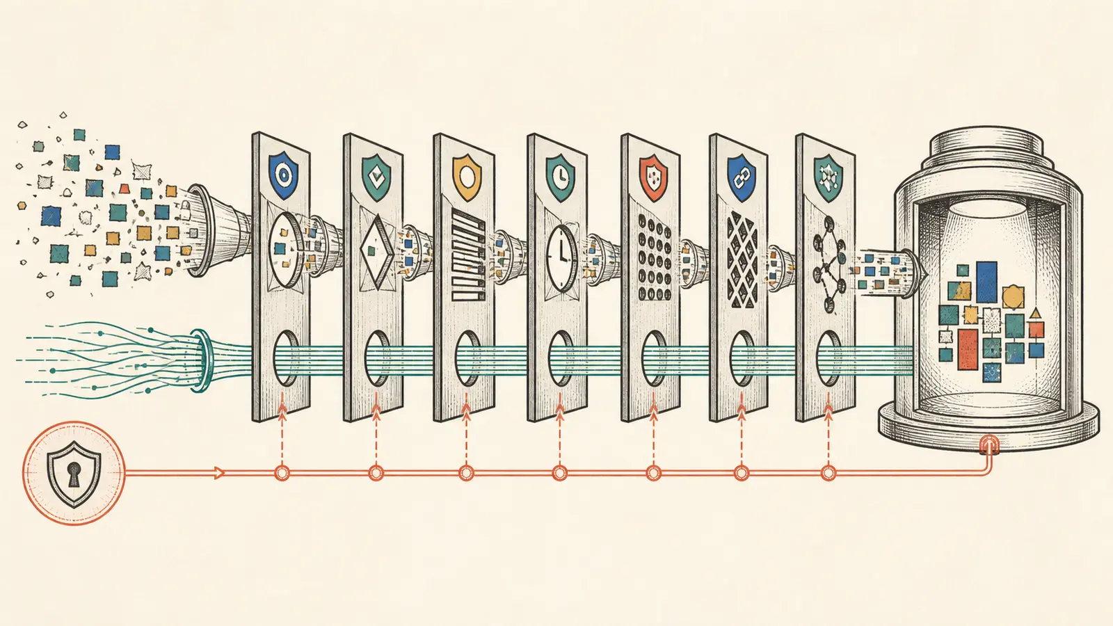 Conceptual overview of the layers that make a multi-agent handoff reliable