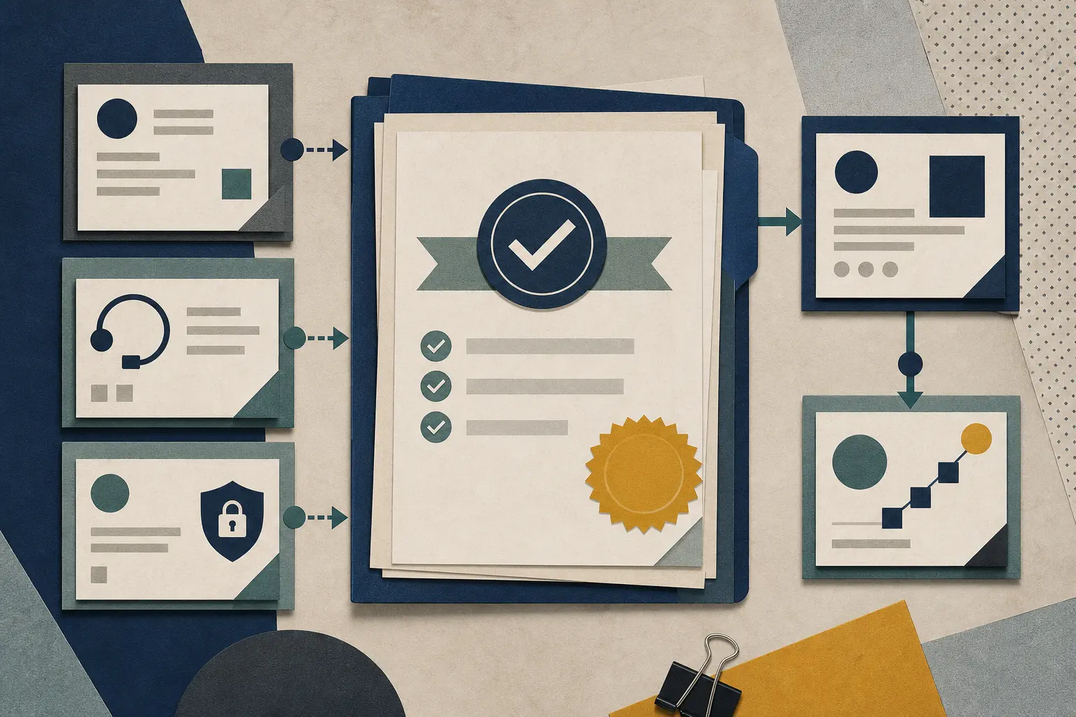 Illustration of a bank-detail-change decision packet with independent callback, account-holder check, hold, and escalation