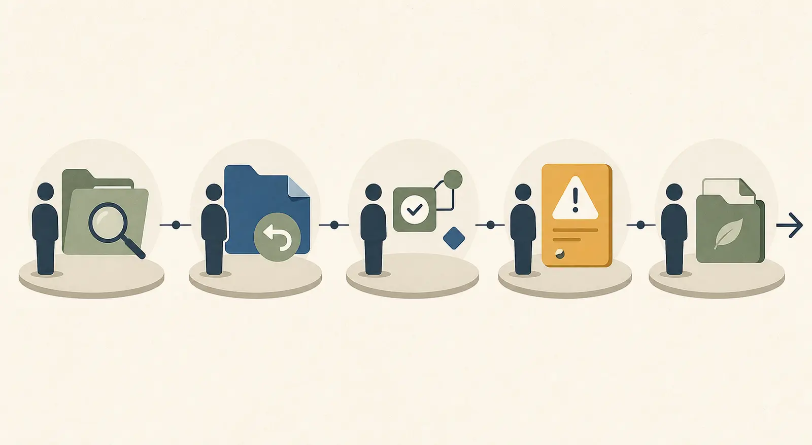 Illustration of an ownership acceptance rehearsal for an AI workflow