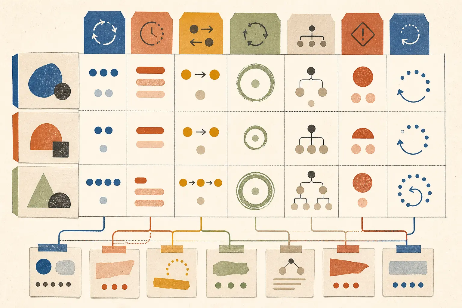 Illustration of an anonymized operations-task comparison matrix