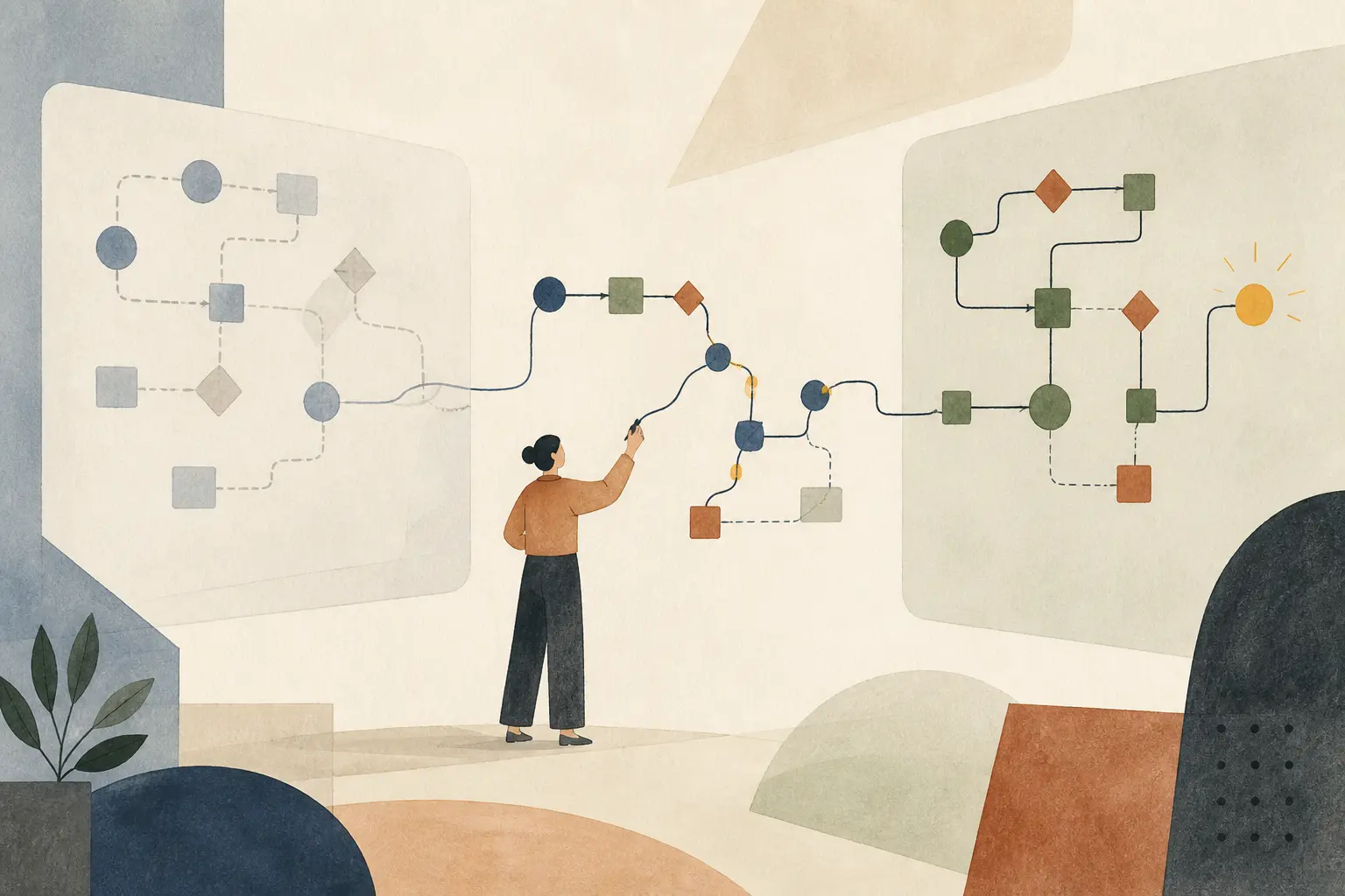 Illustration of an AI opportunity score changing after a workflow observation
