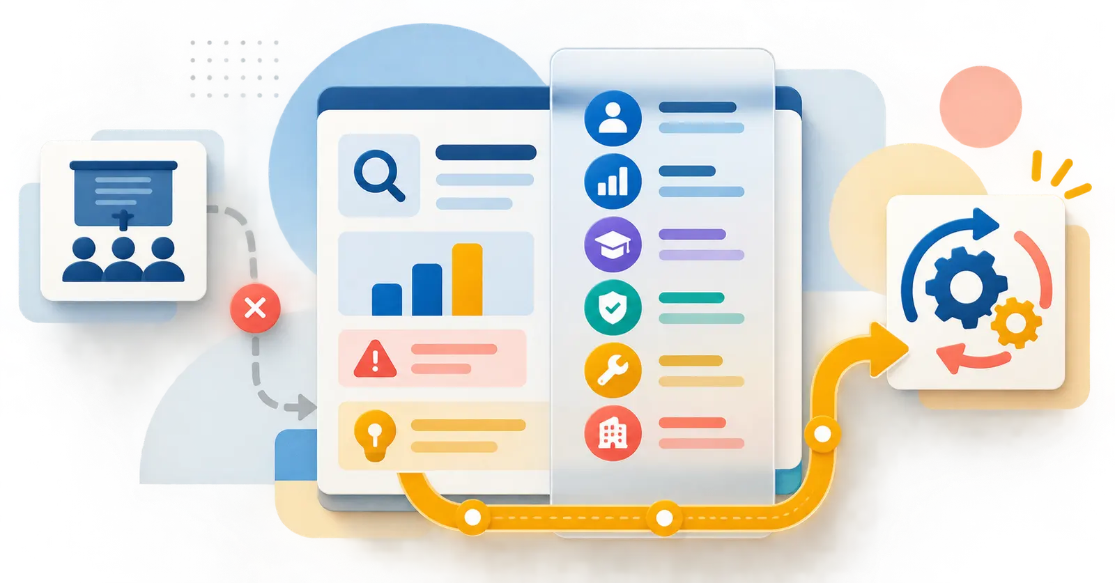 Illustration of an AI training needs analysis changing after source evidence is added