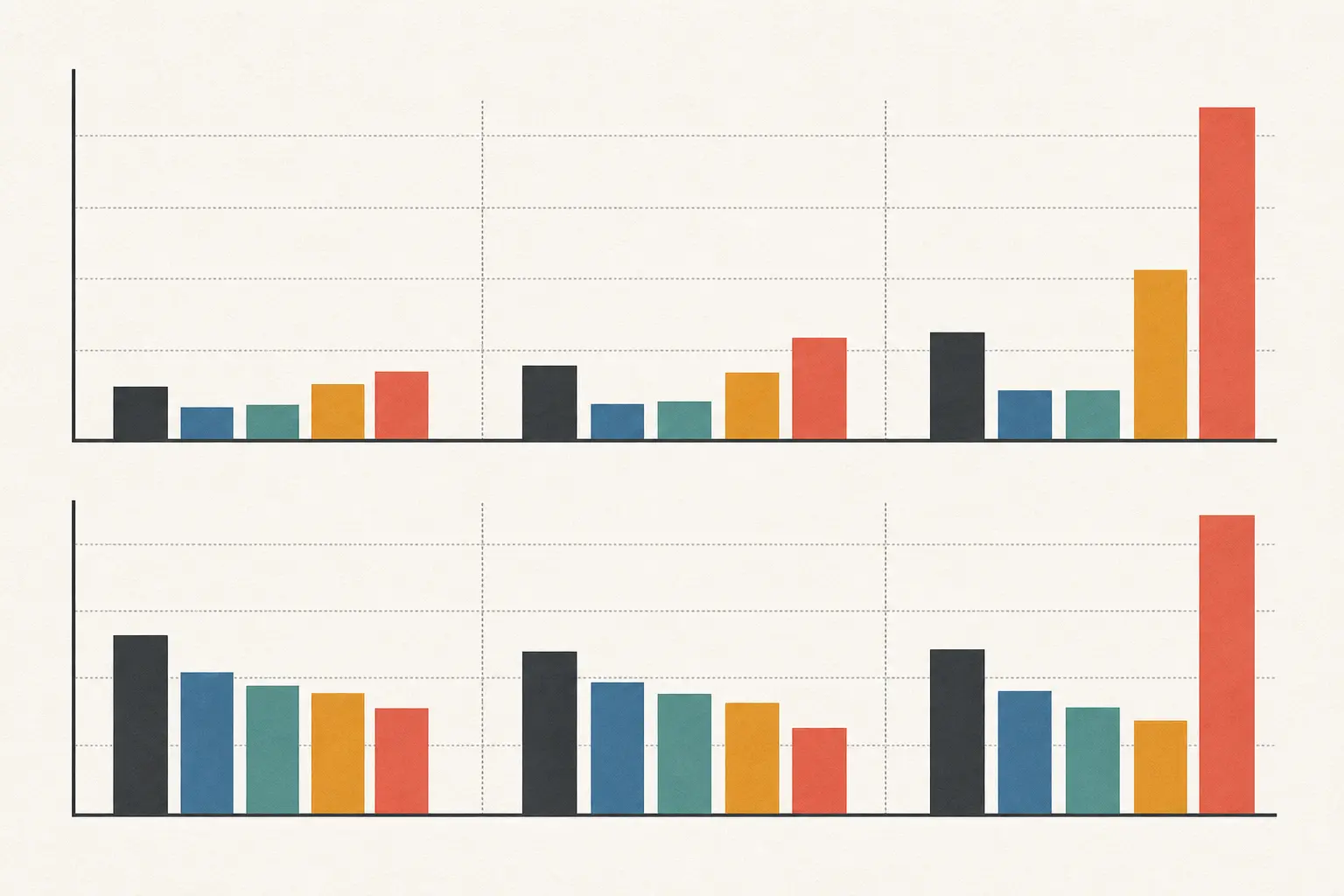Illustration of a queueing simulation comparing AI review policies by arrival load, human utilization, queue delay, and rework